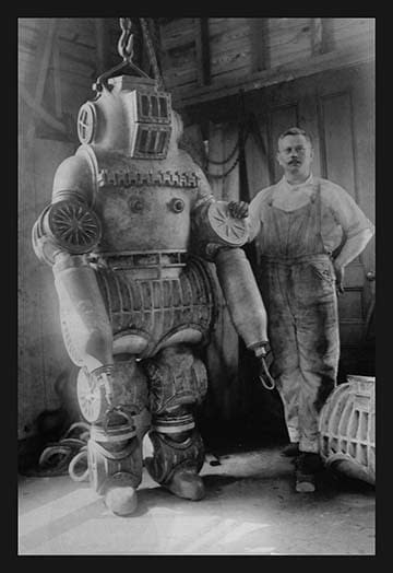 Diver With Diving Suit - Art Print - Postercrazed